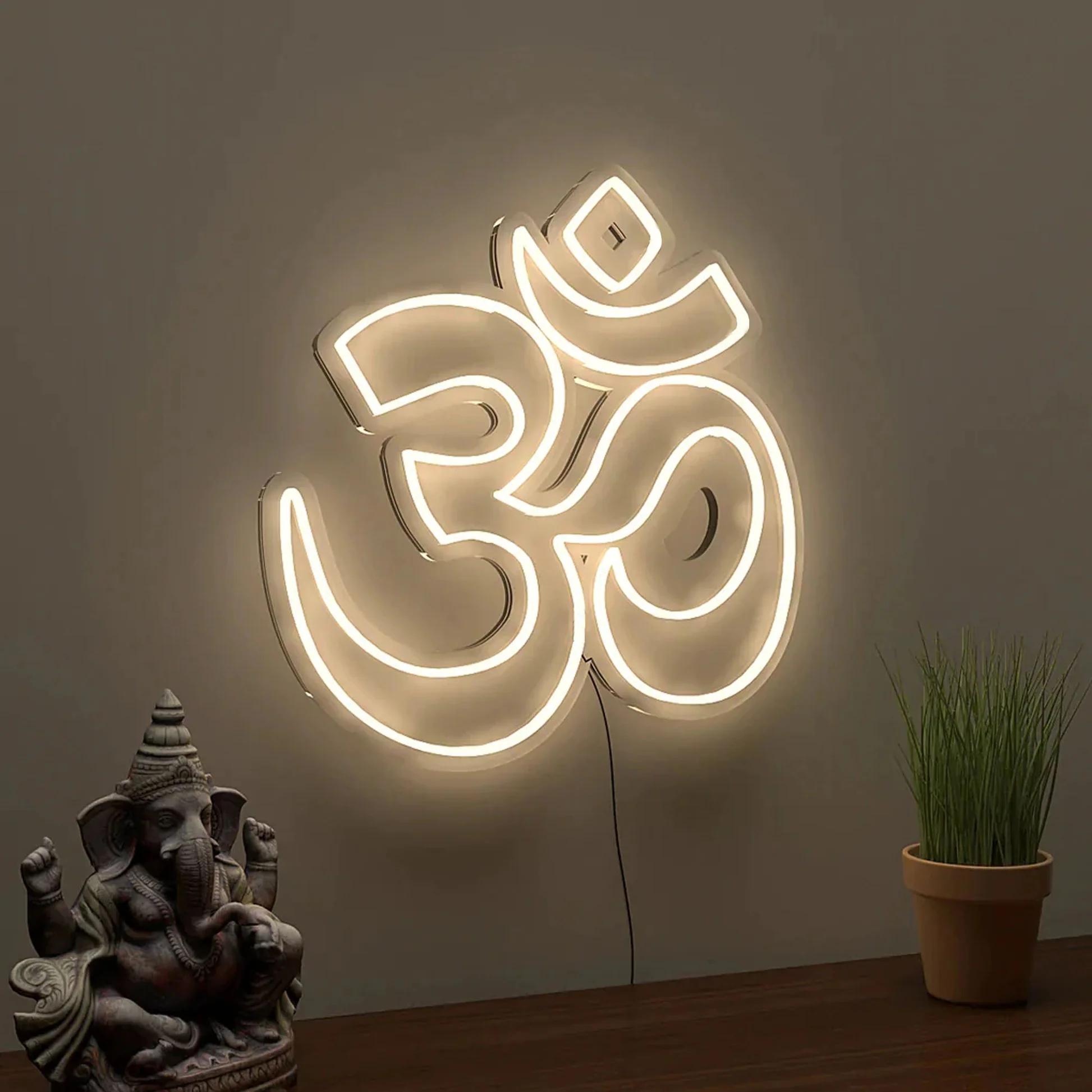 gold om sign warm neon light NLVC_63528_6